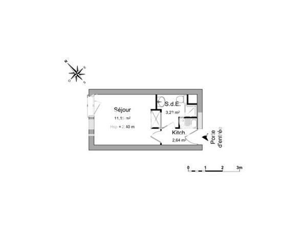 Location Studio 17.02 m² - 6 PLACE WURZBURG Caen 14000