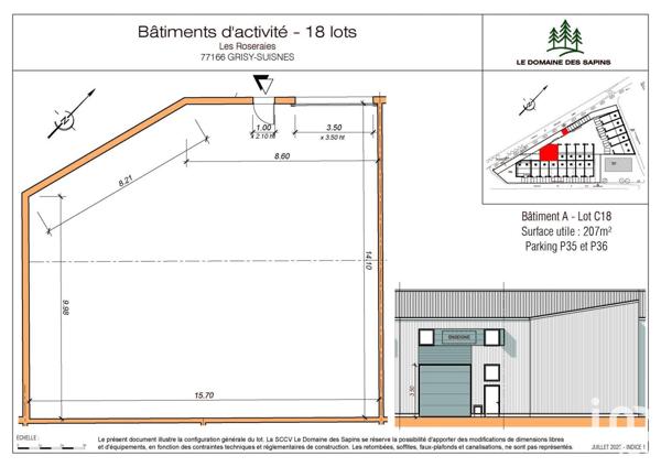 Local d’activité à vendre 207 m² Grisy-Suisnes