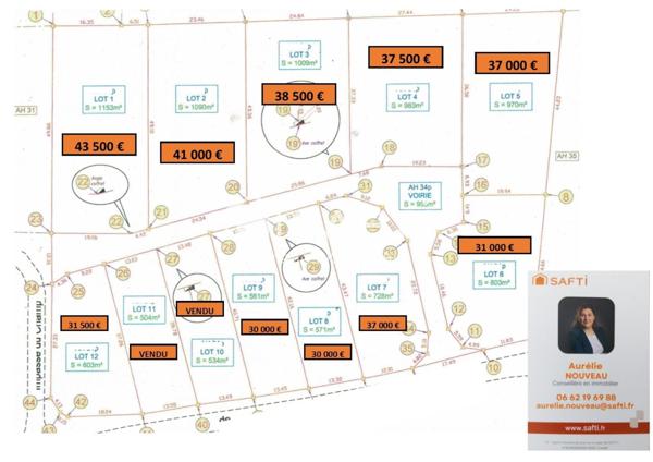 Terrain constructible et viabilisé - 803 m²
