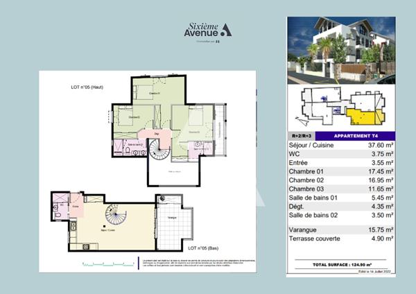 Appartement 4 pièces 124.9 m2