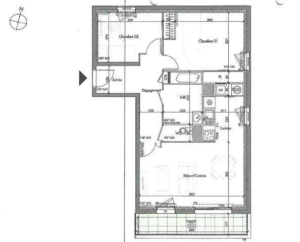 Appartement 3 pièces – 65 m² environ à Noyal-Châtillon-sur-Seiche (ref : 41315)