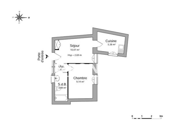 Location Appartement 2 pièces 29.61 m² - 51 RUE DE PARIS Saint-germain-en-laye 78100