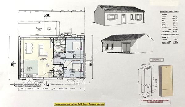 Maison neuve plain-pied hors d'eau / hors d'air 72 m² Caussade