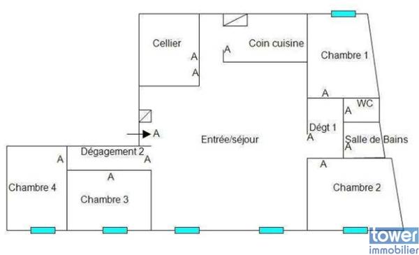 Appartement 5 pièce(s) 4 chambre(s) 103 m²