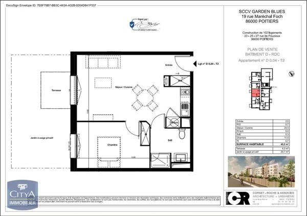 Appartement à louer 2 pièces 45.2m²