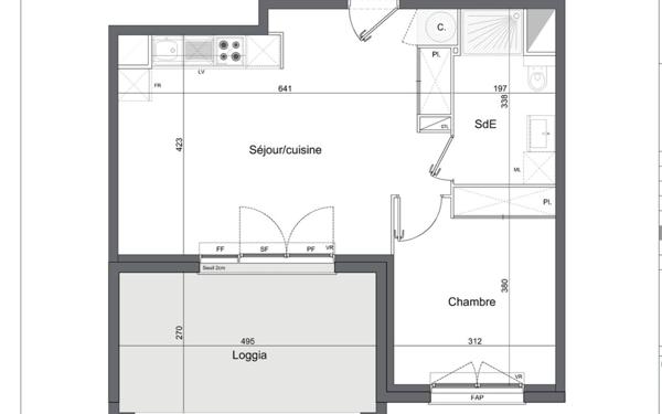 Appartement à vendre    2 pièces • 44,53 m2 Mérignac