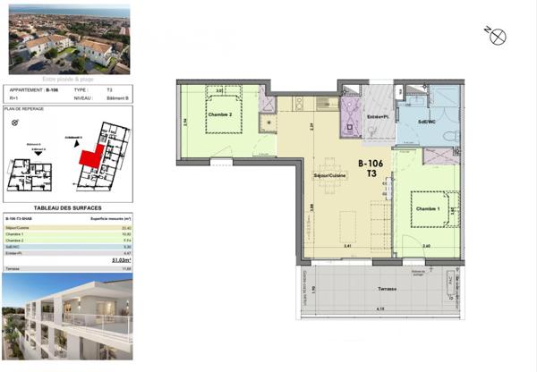 Bord de Mer, T3 avec Terrasse, Plages à Pied ! Emplacement N°1