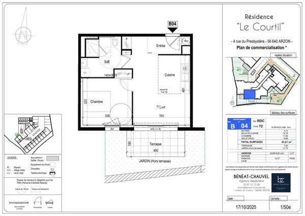 ARZON Appartement 2 pièces 43 m²