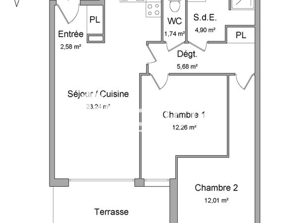 Location Appartement 3 pièces 62.41 m² - 934 BOULEVARD DE VERDUN Sete 34200