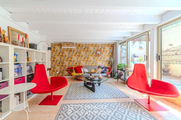 Ancien atelier réhabilité en maison de ville avec patio