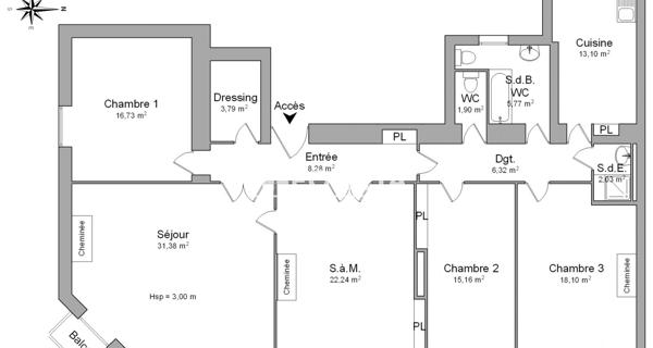 Location Appartement 5 pièces 144.8 m² - Valence 26000