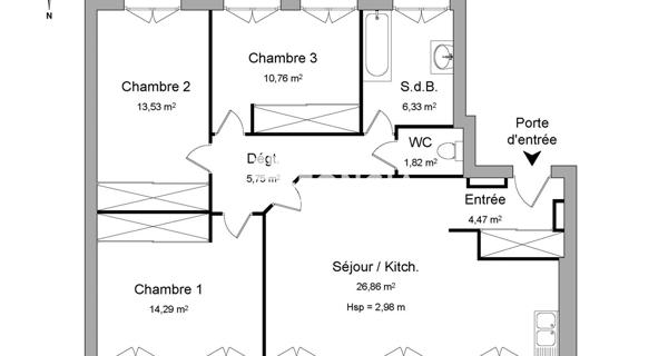 Location Appartement 4 pièces 83.81 m² - Lyon 69006