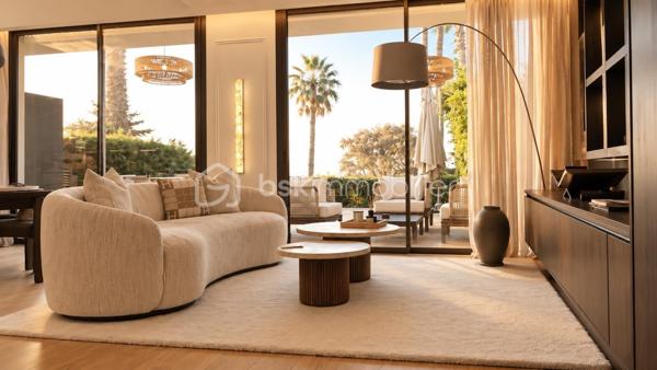 APPARTEMENT 3 PIECES - 72 M² - TERRASSE 49M² - VUE MER - GARAGE - PISCINE - TENNIS - 5 MIN CANNES
(English version Below)
Laurent Morin, spécialiste des propriétés avec vue mer, vous propose ce superbe appartement entièrement rénové par un architecte, situé au sein d’une résidence recherchée à Vallauris – Golfe-Juan.
D’une superficie de 72 m², l’appartement vendu meublé bénéficie d’une rénovation particulièrement soignée, réalisée avec des matériaux de grande qualité et une attention portée à chaque détail. Il se compose comme suit:
- Un hall d'entrée
- Un vaste séjour de 37m² avec cuisine qui ouvre sur la terrasse vue mer
- 2 chambres (12.6 et 9.3m²)
- Une salle de douche
- Un WC indépendant
- Une grande terrasse d'environ 50m² avec vue mer et Cap d'Antibes
- Un Garage de 21.5m² avec espace cave 

La résidence propose un cadre de vie privilégié avec un jardin parfaitement entretenu, une piscine et un terrain de tennis
Idéalement situé, l’appartement se trouve à seulement 5 minutes du centre de Cannes et de Golfe Juan tout en bénéficiant d’un environnement résidentiel et sécurisé.

Informations complémentaires
* Vendu meublé
* Charges de copropriété : 5200€ / an (433€ /mois)
* Taxe foncière : non connue à ce jour
* DPE : en cours

Contactez-moi 24h/24 et 7j/7 pour obtenir davantage d’informations ou organiser une visite privée.
--------------------------------------------
 3-BEDROOM APARTMENT – 72 SQM – 49 SQM TERRACE – SEA VIEW – GARAGE – SWIMMING POOL – TENNIS COURT – 5 MIN FROM CANNES
Laurent Morin, a specialist in sea-view properties, presents this elegant apartment, completely renovated by an architect, located in a sought-after residence in Vallauris.
Offering  72 sqm of living space, the apartment fully furnished has undergone a particularly high-quality renovation, using premium materials and with meticulous attention to detail.
It comprises:
* An entrance hall
* A spacious living room with an open-plan kitchen, opening onto the sea-view terrace
* 2 bedrooms
* A shower room
* A separate WC
* A large terrace of approximately 49 sqm, offering stunning views of the sea and Cap d’Antibes
* A garage with additional cellar/storage space

The residence offers a privileged lifestyle, featuring beautifully maintained landscaped gardens, a swimming pool and a tennis court.

Ideally located, the apartment is just 5 minutes from the centre of Cannes and Golfe-Juan, while enjoying a peaceful, secure and highly desirable residential setting.
 Additional Information :
* Fully furnished
*Co-ownership charges: 5200€ / year
*Property tax: Not yet known
*Energy Performance Certificate (DPE): In progress

Please contact me 24/7 for further information or to arrange a private viewing.