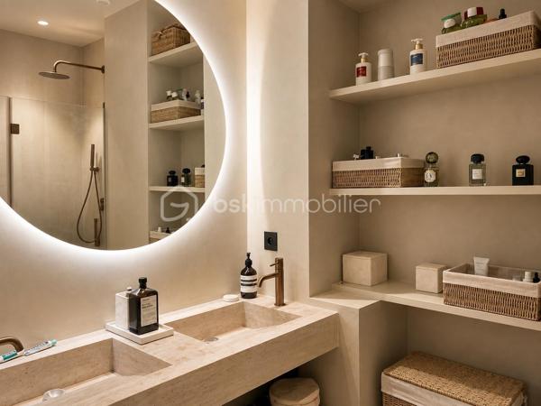 APPARTEMENT 3 PIECES - 72 M² - TERRASSE 49M² - VUE MER - GARAGE - PISCINE - TENNIS - 5 MIN CANNES
(English version Below)
Laurent Morin, spécialiste des propriétés avec vue mer, vous propose ce superbe appartement entièrement rénové par un architecte, situé au sein d’une résidence recherchée à Vallauris – Golfe-Juan.
D’une superficie de 72 m², l’appartement vendu meublé bénéficie d’une rénovation particulièrement soignée, réalisée avec des matériaux de grande qualité et une attention portée à chaque détail. Il se compose comme suit:
- Un hall d'entrée
- Un vaste séjour de 37m² avec cuisine qui ouvre sur la terrasse vue mer
- 2 chambres (12.6 et 9.3m²)
- Une salle de douche
- Un WC indépendant
- Une grande terrasse d'environ 50m² avec vue mer et Cap d'Antibes
- Un Garage de 21.5m² avec espace cave 

La résidence propose un cadre de vie privilégié avec un jardin parfaitement entretenu, une piscine et un terrain de tennis
Idéalement situé, l’appartement se trouve à seulement 5 minutes du centre de Cannes et de Golfe Juan tout en bénéficiant d’un environnement résidentiel et sécurisé.

Informations complémentaires
* Vendu meublé
* Charges de copropriété : 5200€ / an (433€ /mois)
* Taxe foncière : non connue à ce jour
* DPE : en cours

Contactez-moi 24h/24 et 7j/7 pour obtenir davantage d’informations ou organiser une visite privée.
--------------------------------------------
 3-BEDROOM APARTMENT – 72 SQM – 49 SQM TERRACE – SEA VIEW – GARAGE – SWIMMING POOL – TENNIS COURT – 5 MIN FROM CANNES
Laurent Morin, a specialist in sea-view properties, presents this elegant apartment, completely renovated by an architect, located in a sought-after residence in Vallauris.
Offering  72 sqm of living space, the apartment fully furnished has undergone a particularly high-quality renovation, using premium materials and with meticulous attention to detail.
It comprises:
* An entrance hall
* A spacious living room with an open-plan kitchen, opening onto the sea-view terrace
* 2 bedrooms
* A shower room
* A separate WC
* A large terrace of approximately 49 sqm, offering stunning views of the sea and Cap d’Antibes
* A garage with additional cellar/storage space

The residence offers a privileged lifestyle, featuring beautifully maintained landscaped gardens, a swimming pool and a tennis court.

Ideally located, the apartment is just 5 minutes from the centre of Cannes and Golfe-Juan, while enjoying a peaceful, secure and highly desirable residential setting.
 Additional Information :
* Fully furnished
*Co-ownership charges: 5200€ / year
*Property tax: Not yet known
*Energy Performance Certificate (DPE): In progress

Please contact me 24/7 for further information or to arrange a private viewing.