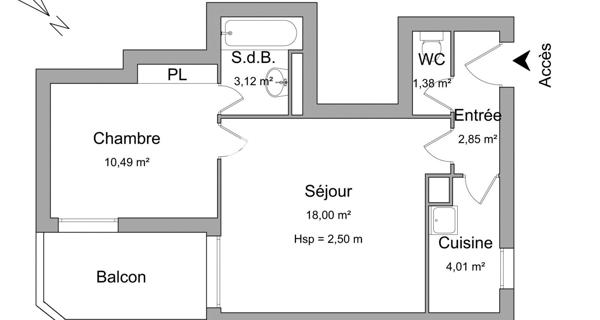 Location Appartement 2 pièces 39.85 m² - Bourg-la-reine 92340