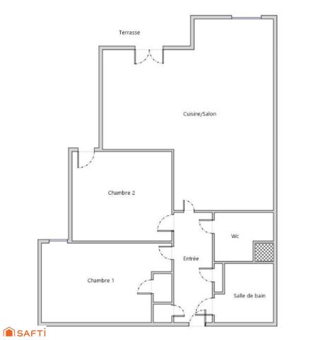 Appartement 3 pièces 61,5m² avec terrasse