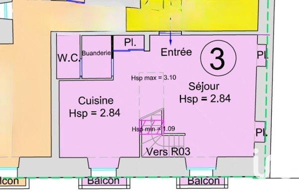 Appartement 4 pièces de 61 m² à Tournon-sur-Rhône (07300)