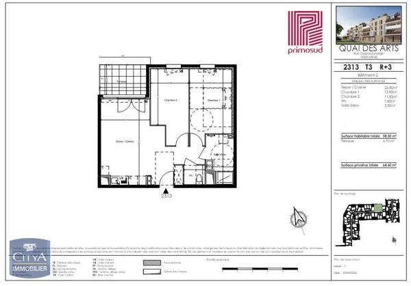 Appartement à louer 3 pièces 58.5m² Arles (13200)