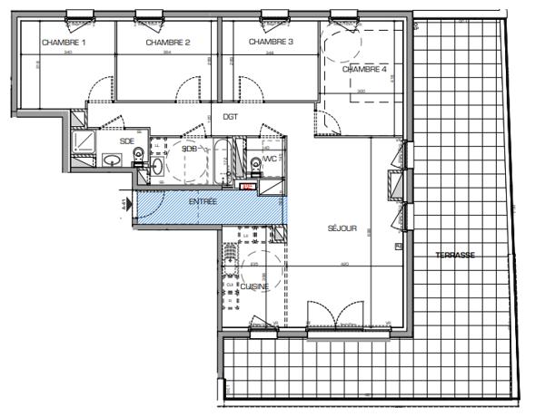 Metz (57070) APPARTEMENT T5 EN ATTIQUE - TERRASSE 61m2 - STATIONNEMENT PRIVATIF