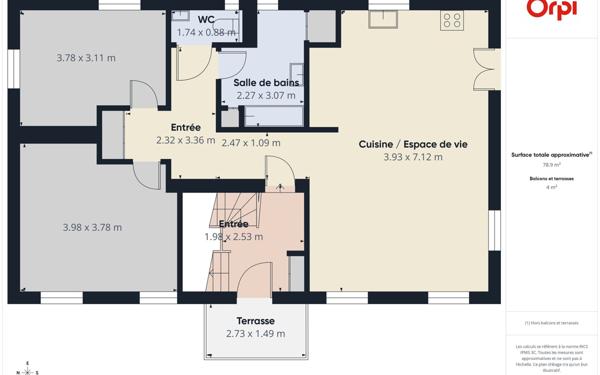 Appartement à louer    3 pièces • 73,80 m2 Illkirch-Graffenstaden