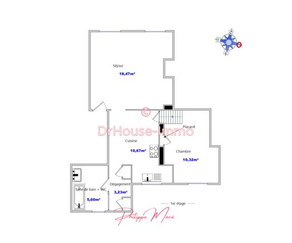 Appartement à vendre 2 pièces de 48 m²
