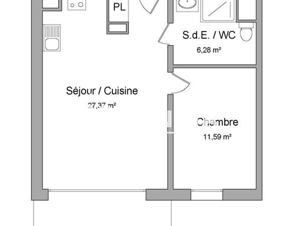 Location Appartement 2 pièces 45.37 m² - 7 RUE NEUVE Haguenau 67500