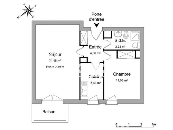 Location Appartement 2 pièces 46 m² - 283 AV.DE LATTRE DE TASSIGNY Bordeaux 33200