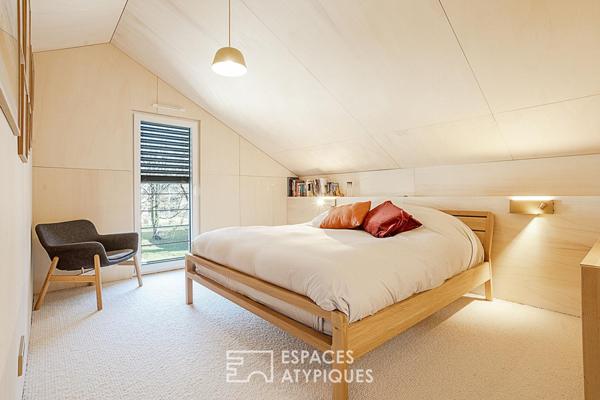 Maison d’architecte éco-conçue avec dépendances proche des rives du Léman