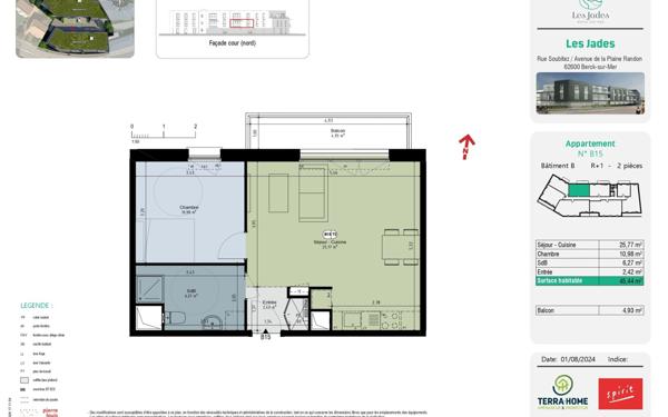 Appartement à vendre    2 pièces • 45,44 m2 Berck