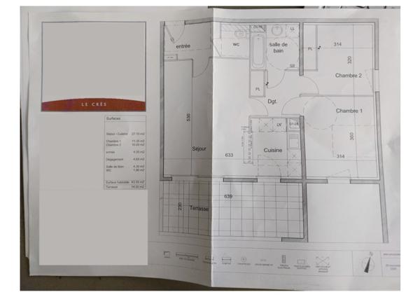 Le Crès (34920) APPARTEMENT TYPE 3 DE 64M2 AVEC TERRASSE DE 15M2