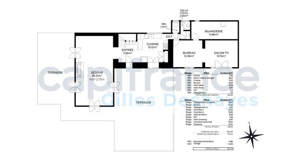 Maison de 1900 à Lurcy, secteur Montmerle-sur-Saône / Belleville-sur-Saône, 172 m² habitables, 187 m² au sol, sur un terrain arboré de 1 395 m².
