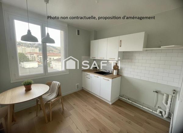 Appartement T3 de 59 m² avec balcon, ascenseur et cave