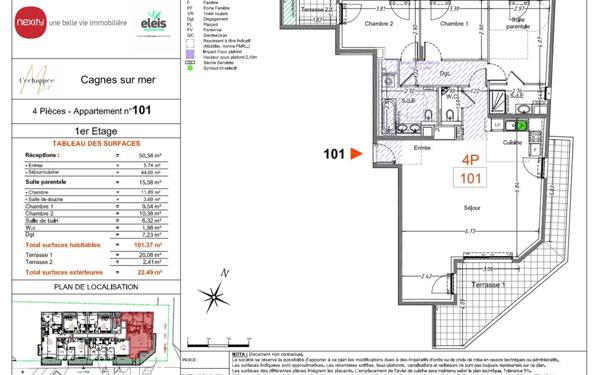 Appartement à vendre    4 pièces • 101,37 m2 Cagnes-sur-Mer