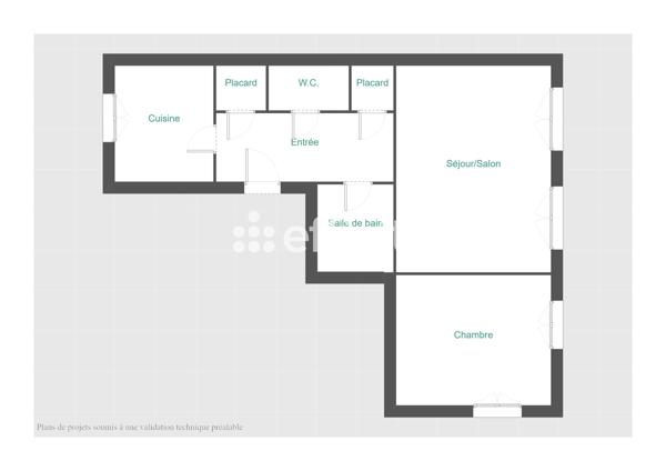 Appartement 2 pièces - 59 m²