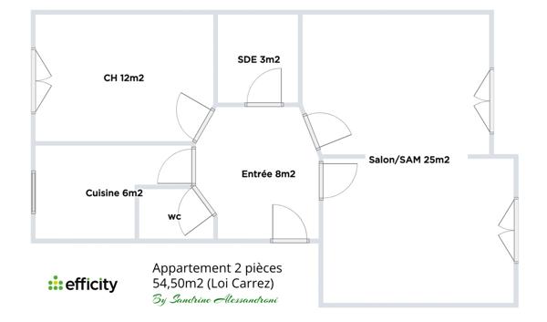 Appartement 3 pièces - 55 m² Exclusivité