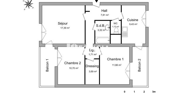 Location Appartement 3 pièces 66.84 m² - Valence 26000