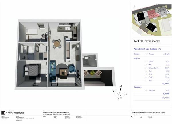 Appartement à vendre    3 pièces •  Villers-la-Montagne