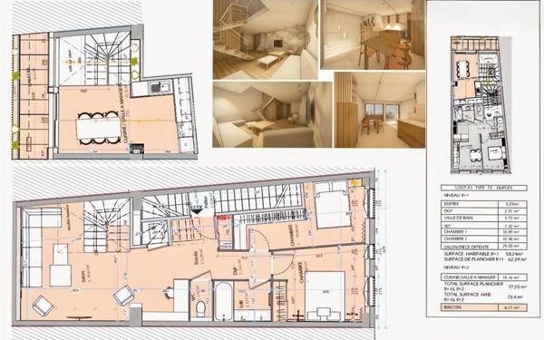 Appartement à vendre    3 pièces • 73 m2 Valence