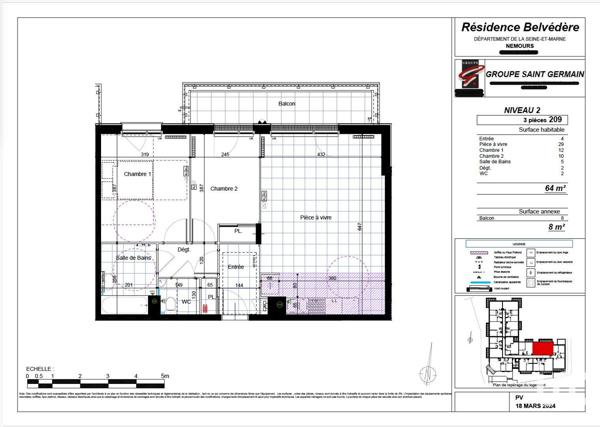 Appartement à vendre 3 pièces 69 m² Nemours