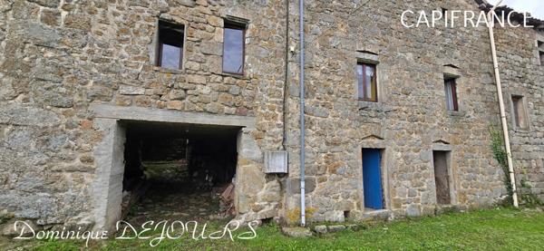 Ardèche, à 5 mn en voiture de St Pierreville au coeur du parc national des Monts d'Ardèche, spacieuse maison de 178m² avec une grande dépendance de 200m² sur 2 niveaux à aménager