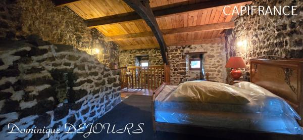 Ardèche, à 5 mn en voiture de St Pierreville au coeur du parc national des Monts d'Ardèche, spacieuse maison de 178m² avec une grande dépendance de 200m² sur 2 niveaux à aménager