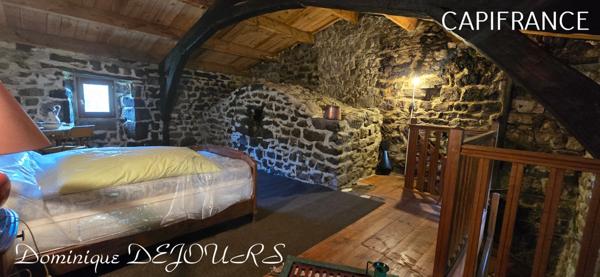 Ardèche, à 5 mn en voiture de St Pierreville au coeur du parc national des Monts d'Ardèche, spacieuse maison de 178m² avec une grande dépendance de 200m² sur 2 niveaux à aménager