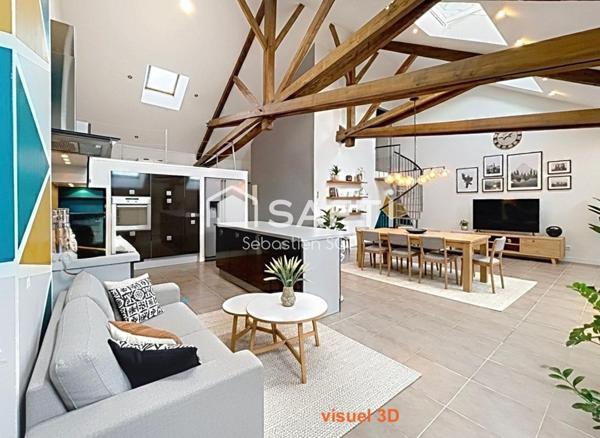 Appartement 4 chambres avec mezzanine – (148 m² au sol) 108 m² loi Carrez