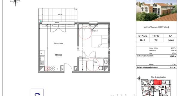 Location Appartement 2 pièces 41.27 m² - Morières-lès-avignon 84310