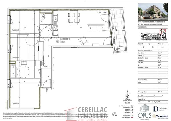 Appartement T4 Résidence OPUS avec garage double - Plafonnement LLI