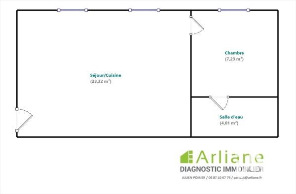 Appartement à vendre 2 pièces 34,56 m² Paris 20