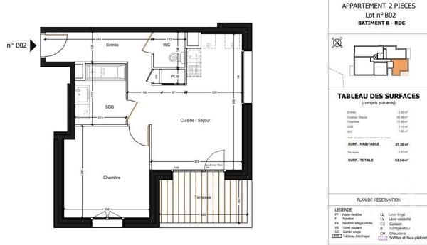 Appartement F2 à vendre  2 pièces - 47,35 m2 ABONDANCE - 74