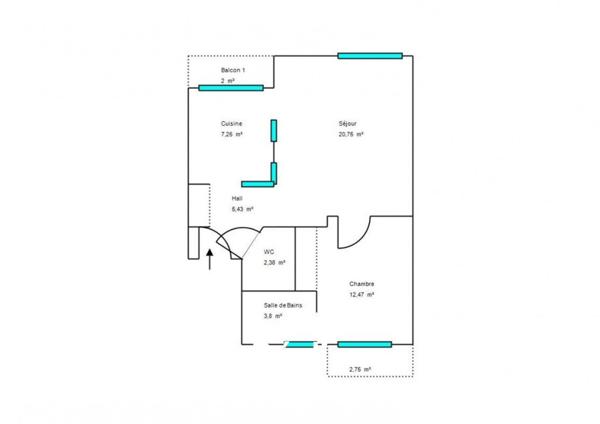 Vente appartement Vence, 52m² 2 pièces 199 900€ avec terrasse