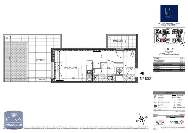 Appartement à louer 1 pièce 28.54m² Rueil-Malmaison (92500)