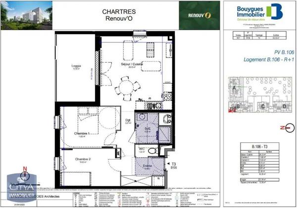 Appartement à louer 3 pièces 63.35m²